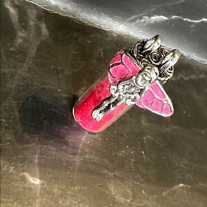 Pink Glitter Angel Pendant